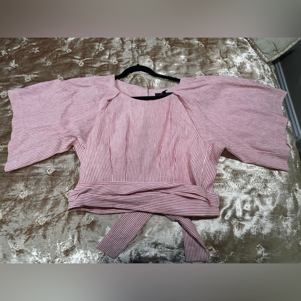 BCBGMAXAZRIA Striped Red Women's Top - Picture 4 of 9